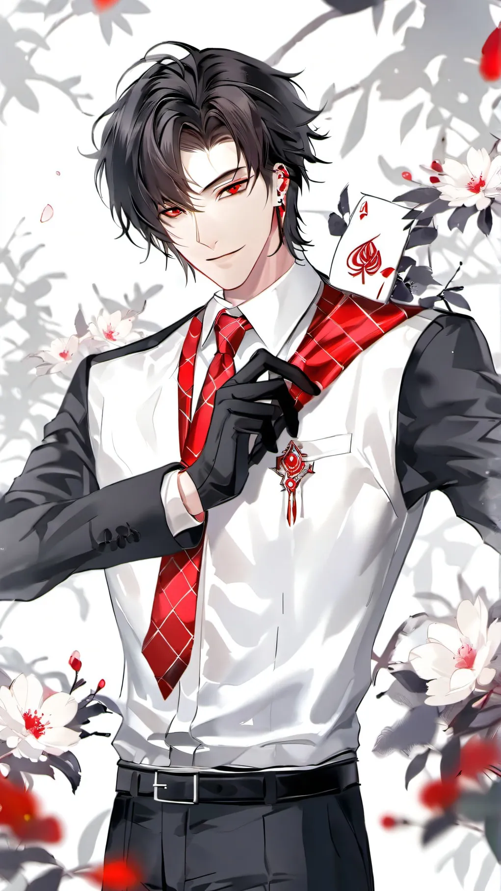 ai character: SAMEN❤️🖤 🖤 background