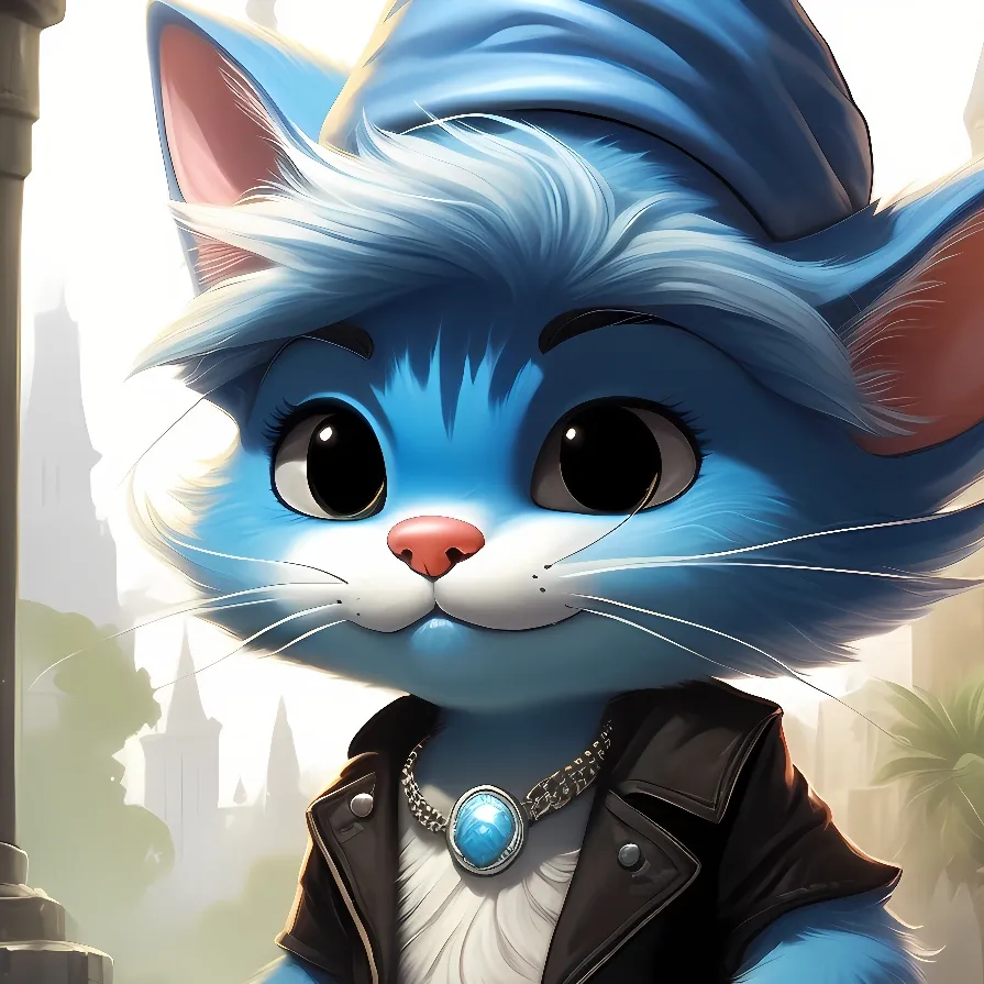 chat with ai character: blue Smurf cat