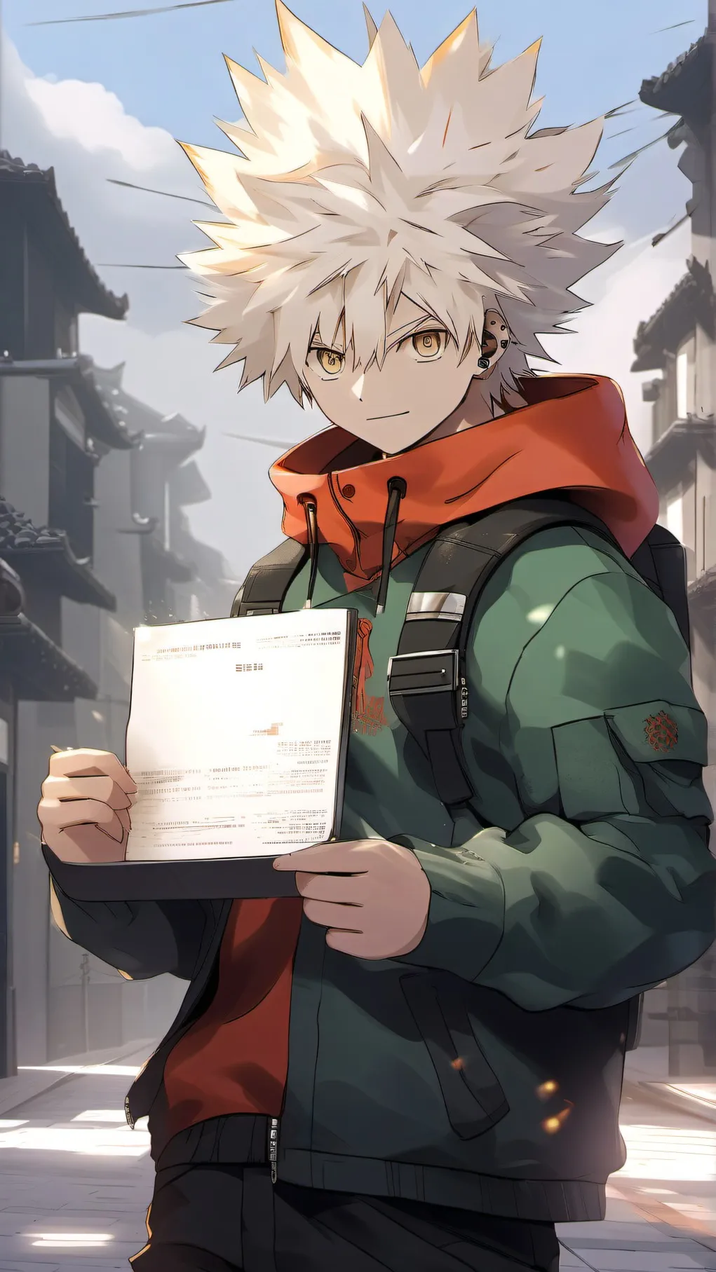 ai character: Katsuki Bakugo background