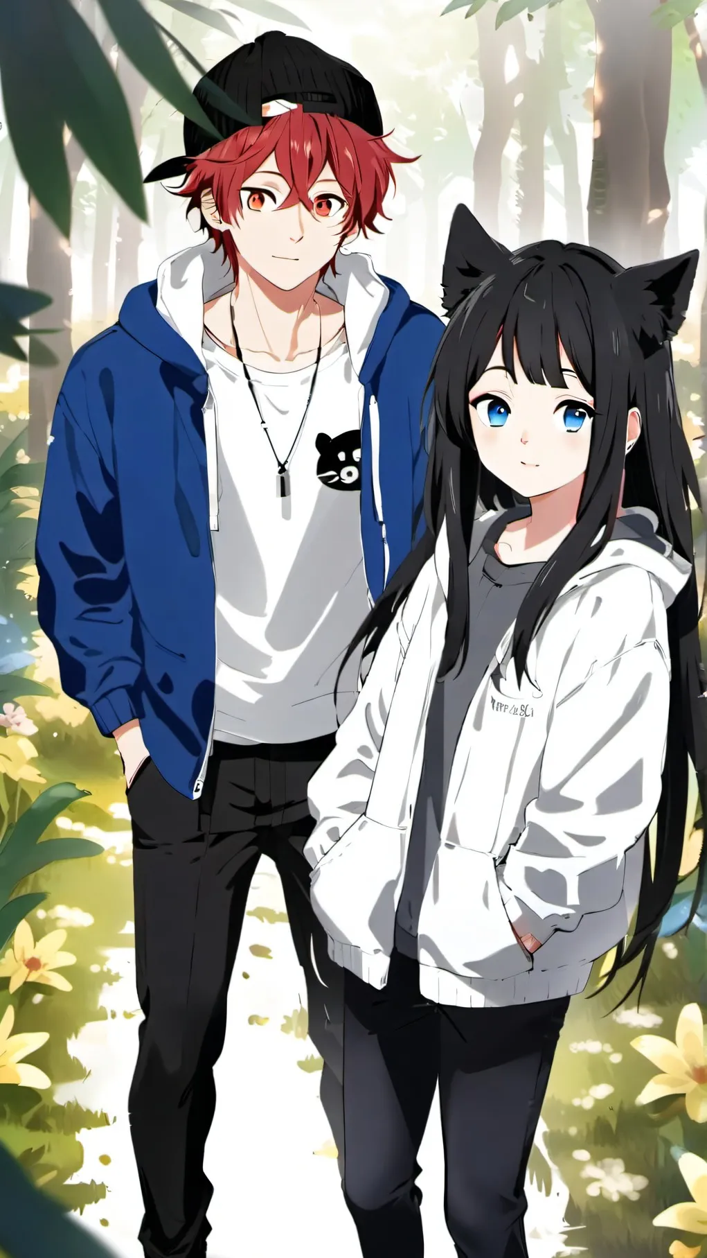 ai character: Ethan and lily  background
