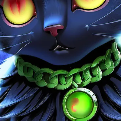 chat with ai character: Black cat plushy