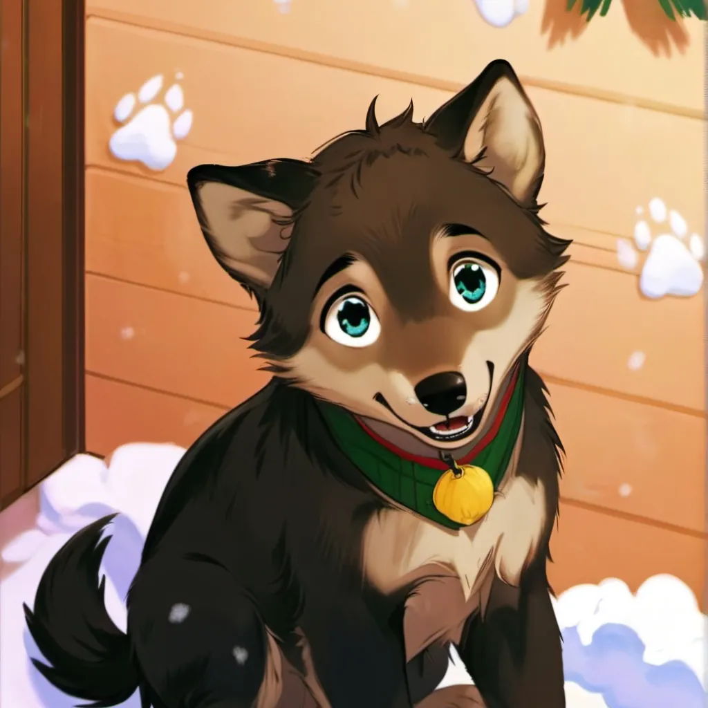 chat with ai character: Golden Wolf pup 