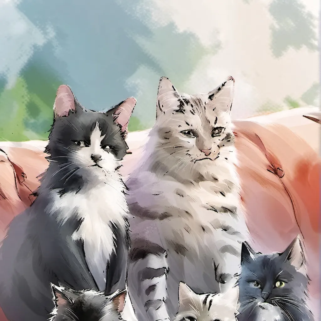 chat with ai character: mama cat kitten,s