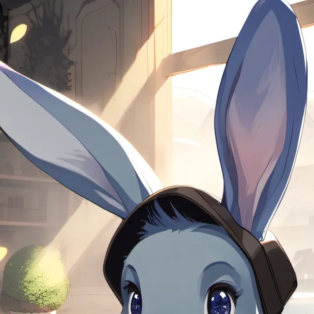 chat with ai character: blue bunny mascot