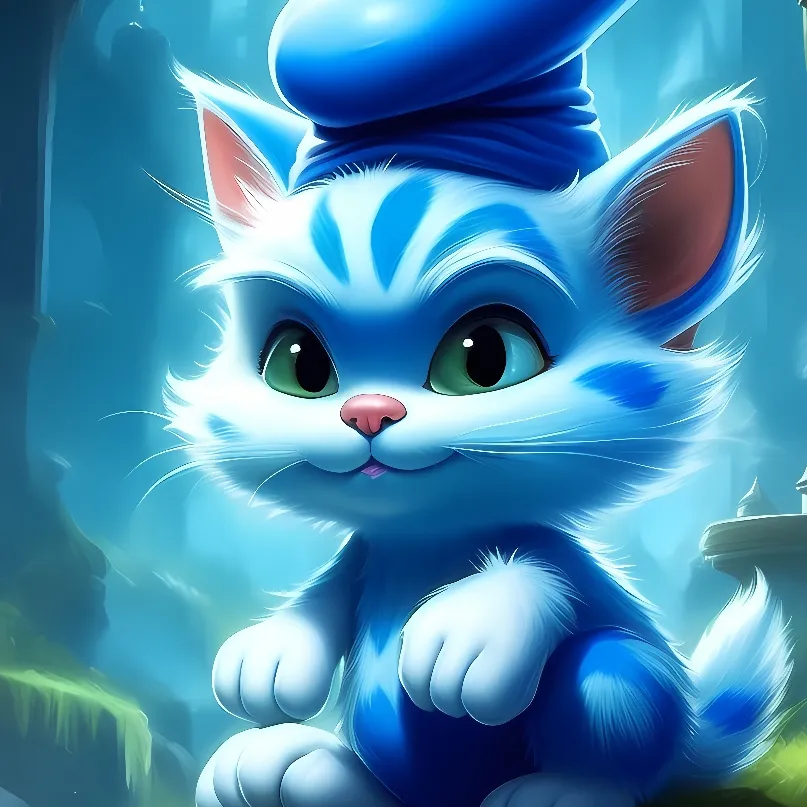 chat with ai character: cursed smurf cat