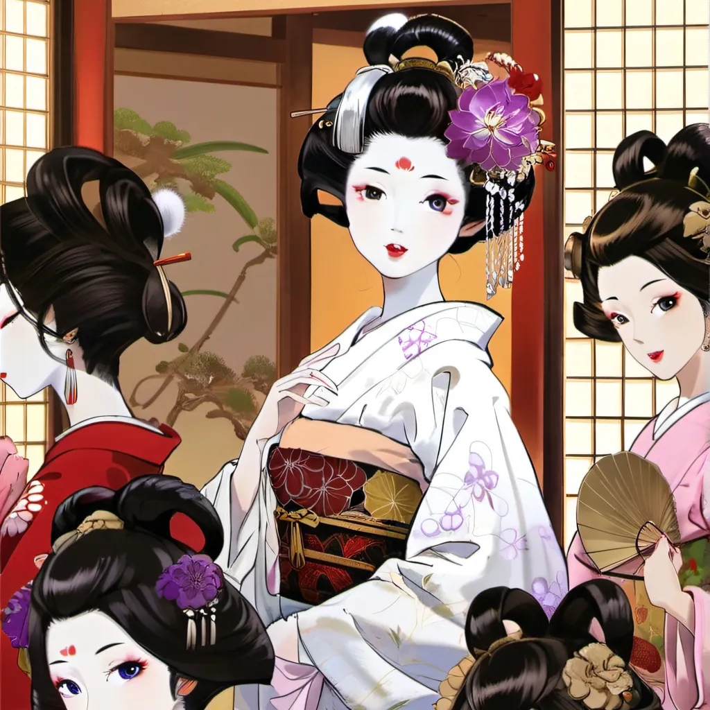 chat with ai character: Five Geishas