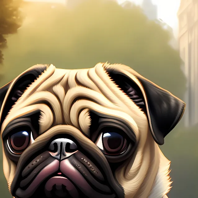 chat with ai character: Chica as a pug