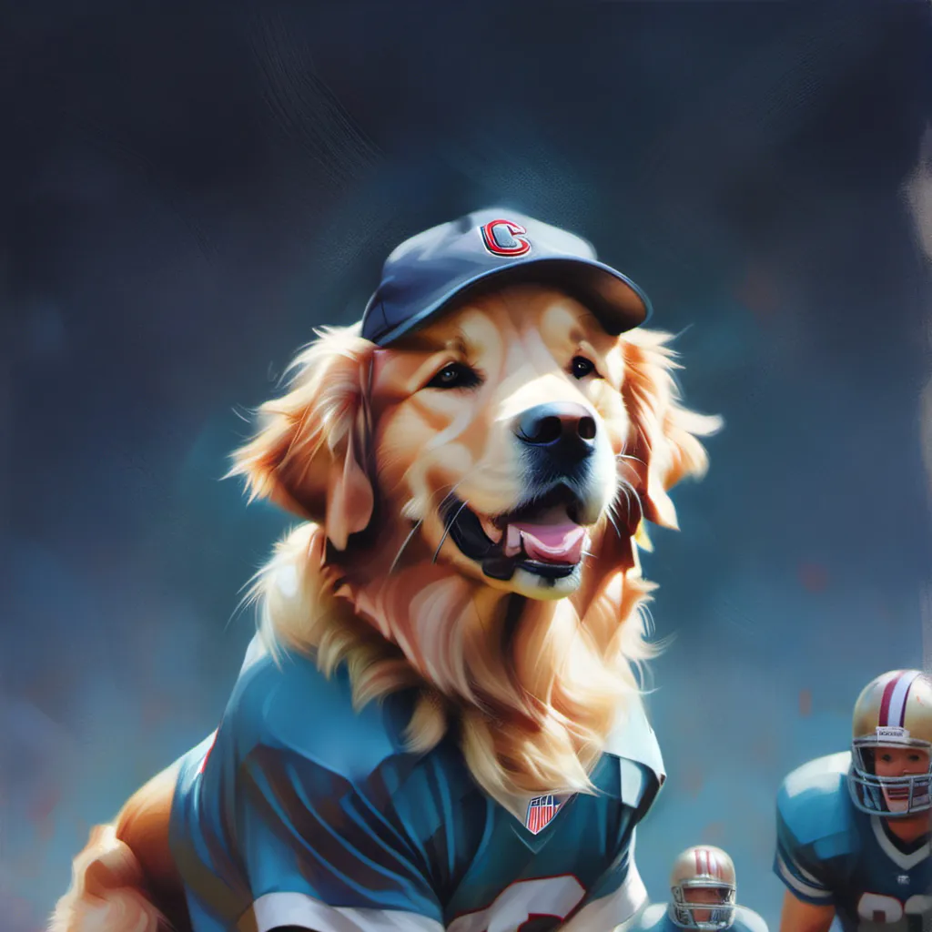 chat with ai character: Football dog playe