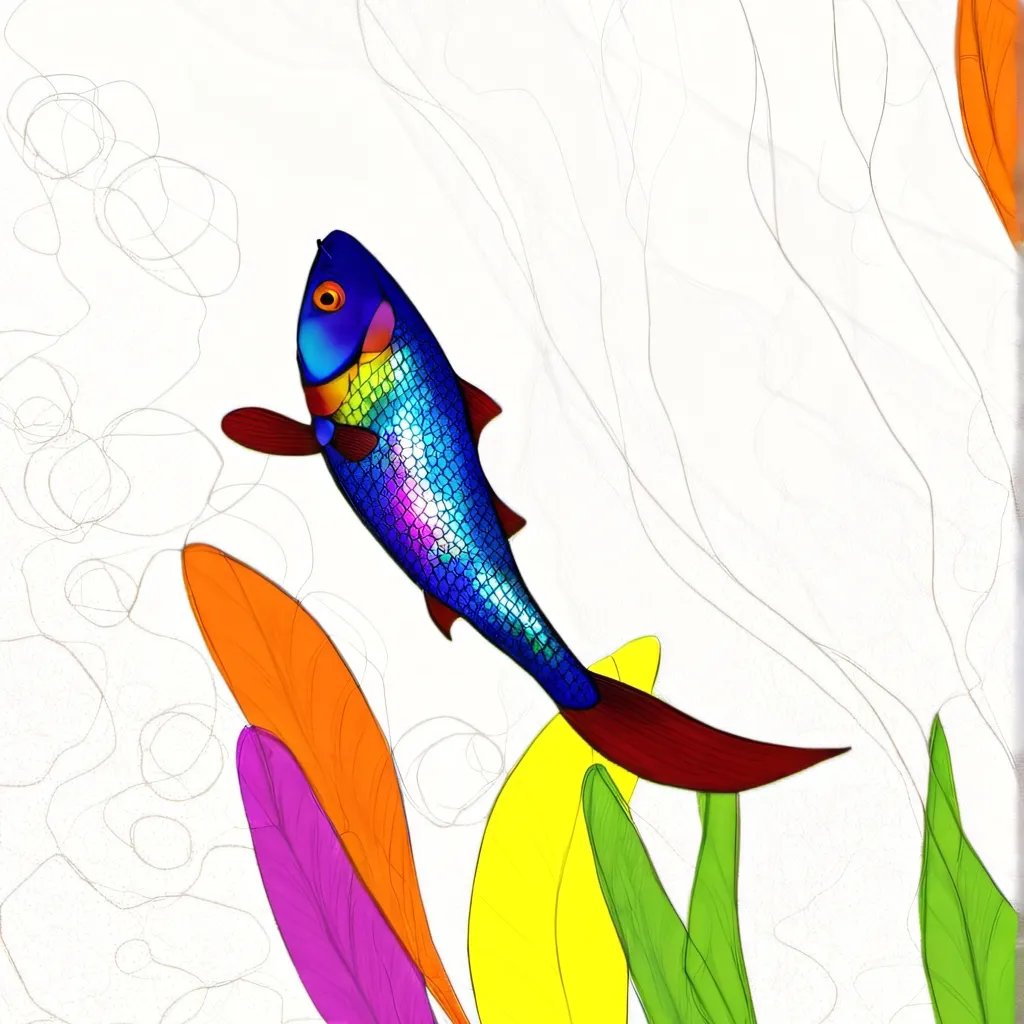 chat with ai character: Rainbow love fish
