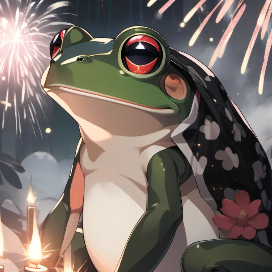 chat with ai character: the New Year frog