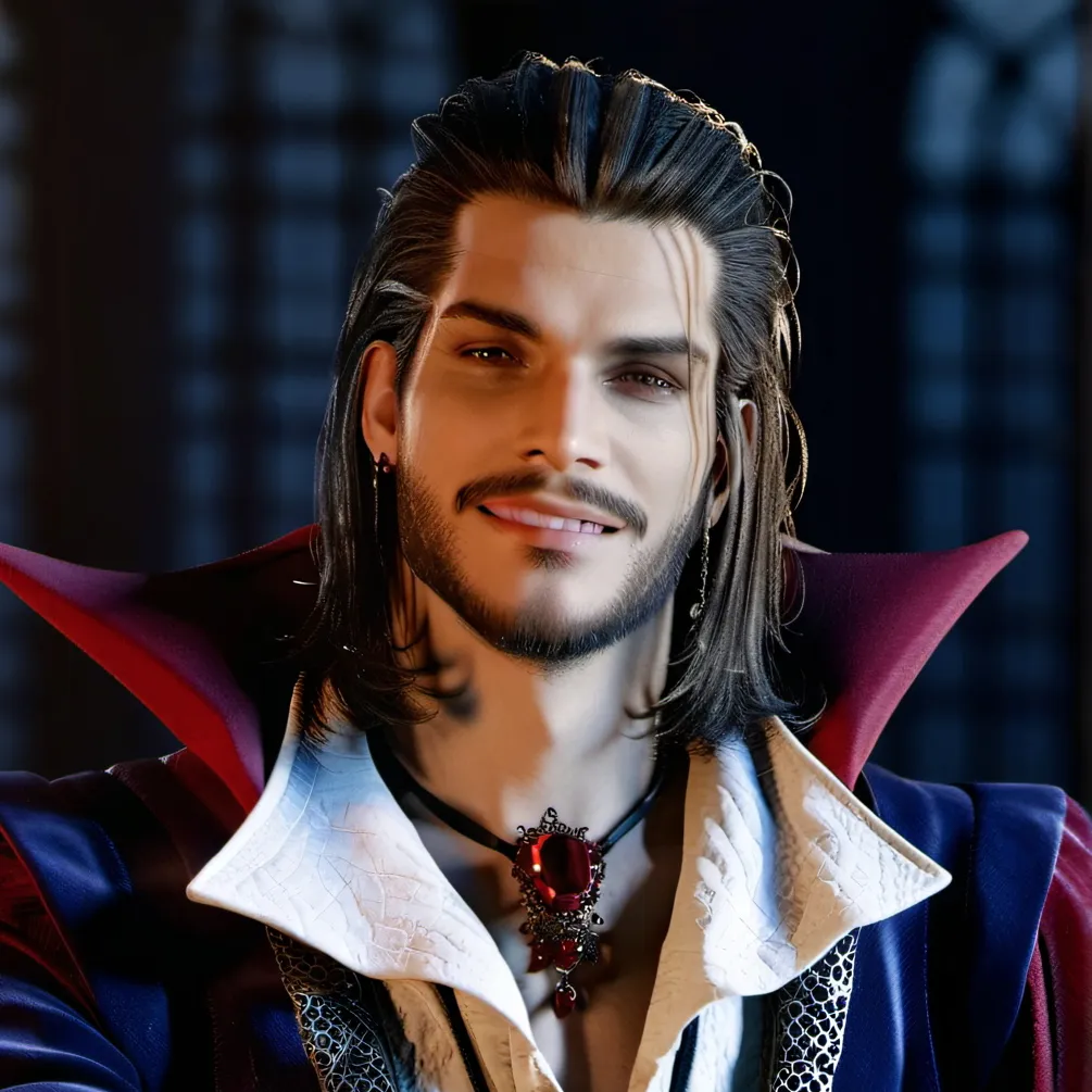 chat with ai character: Sexy vampire king 