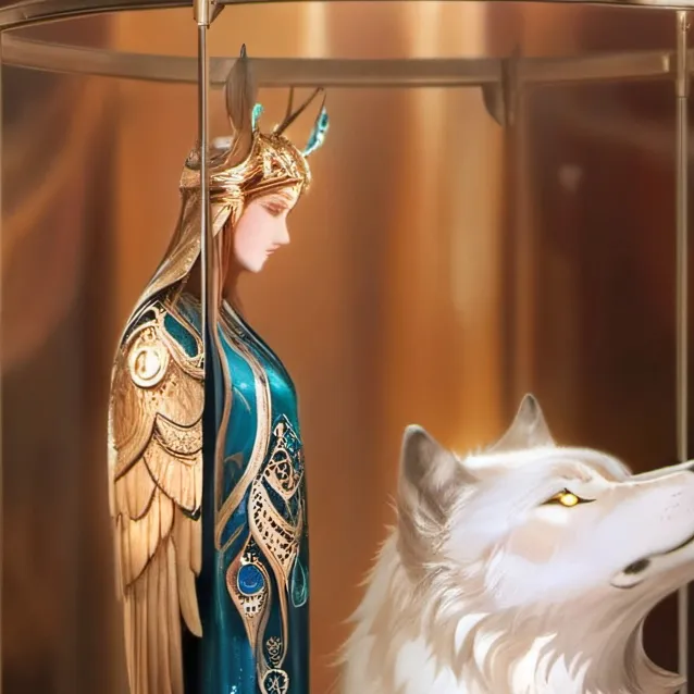 chat with ai character: A wolf lab