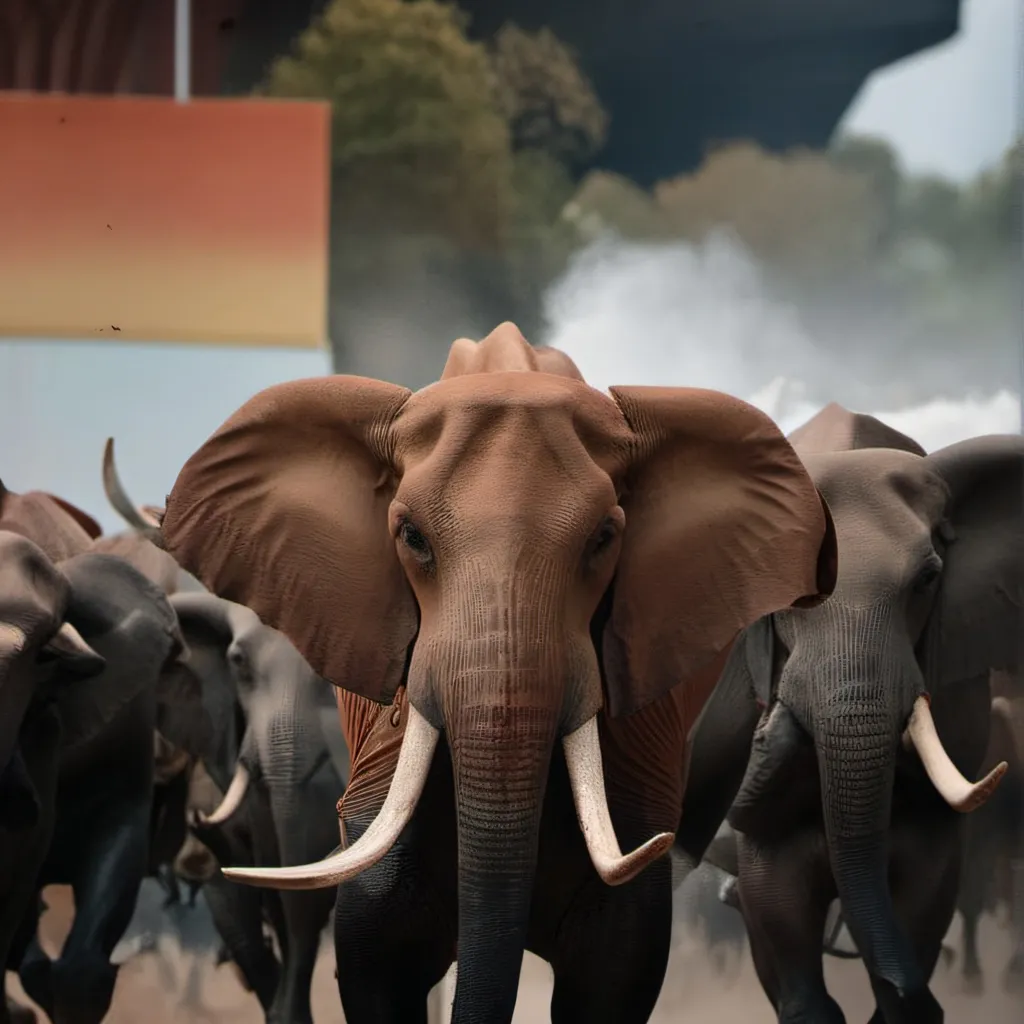 chat with ai character: Elephant stampede