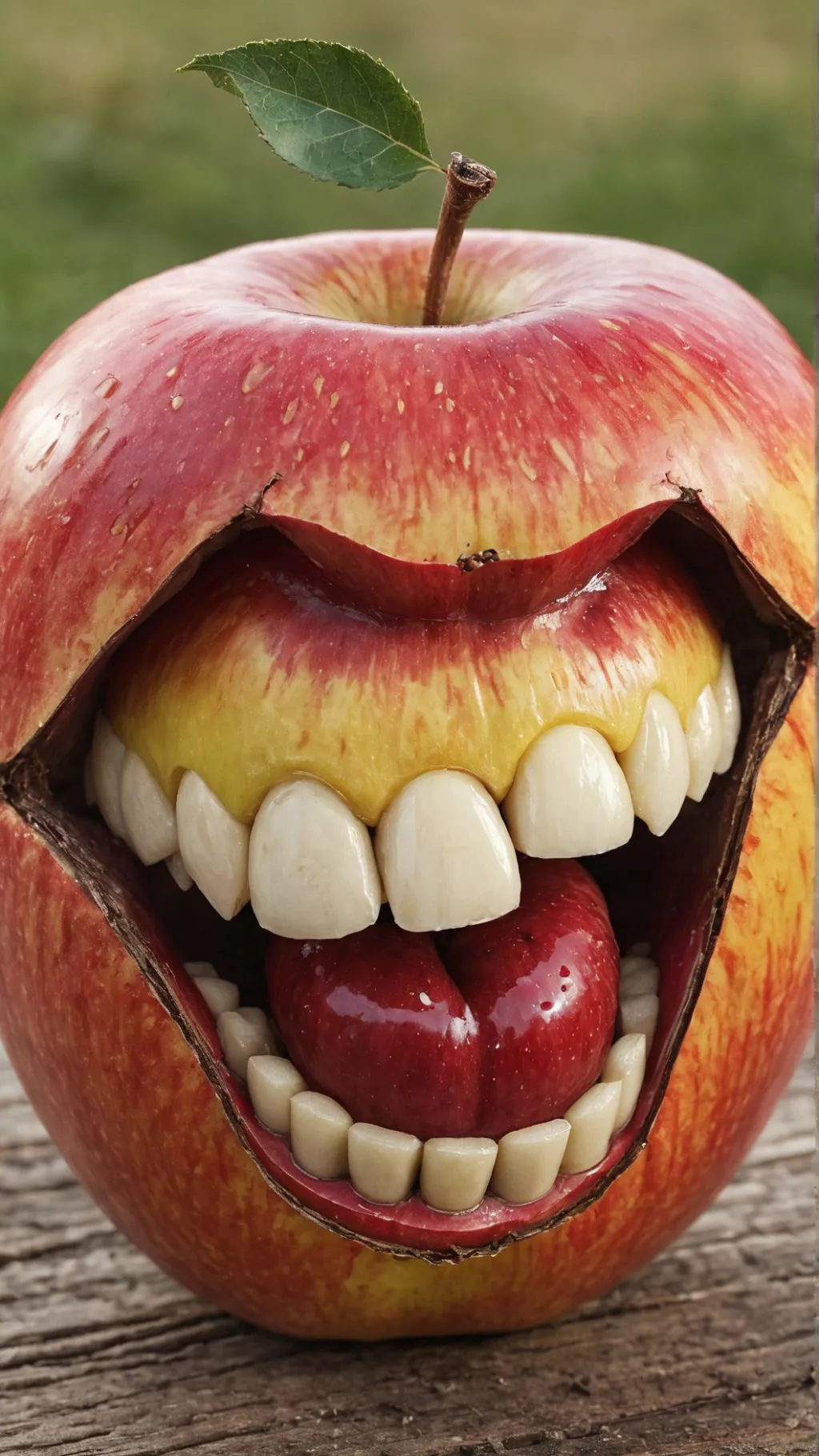 ai character: man-eating apple background