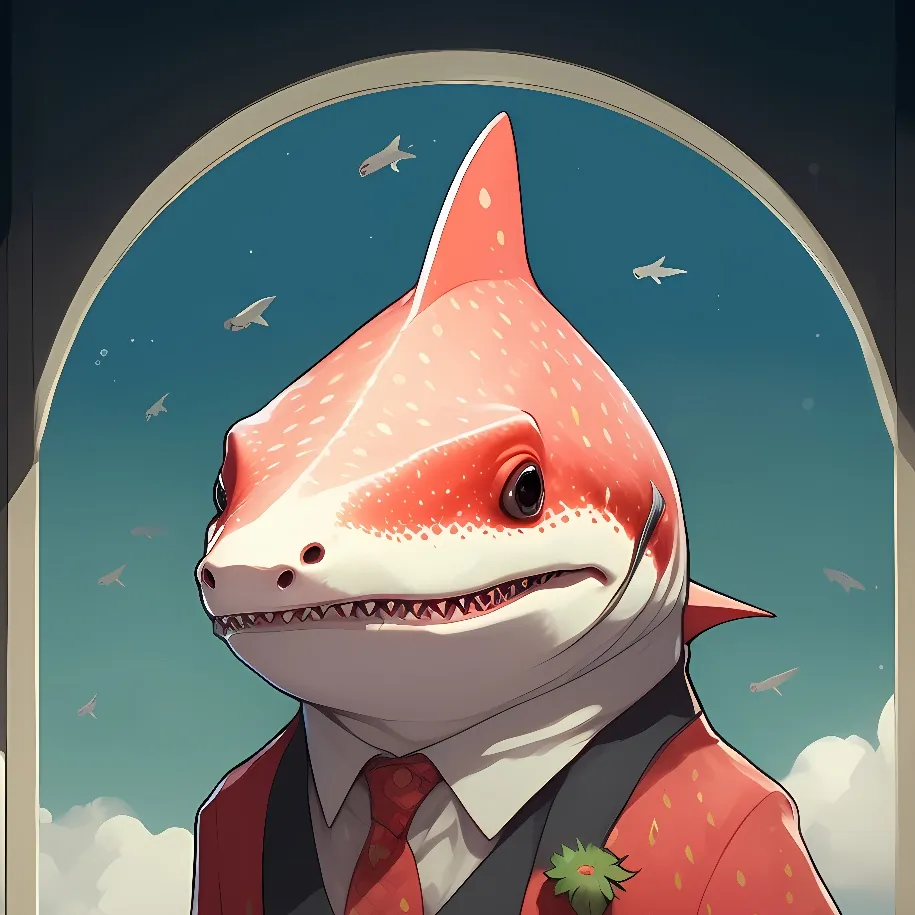 chat with ai character: strawberry shark