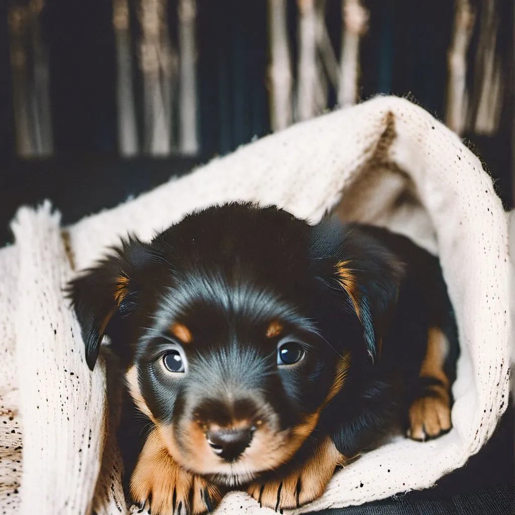 chat with ai character: Newborn puppy