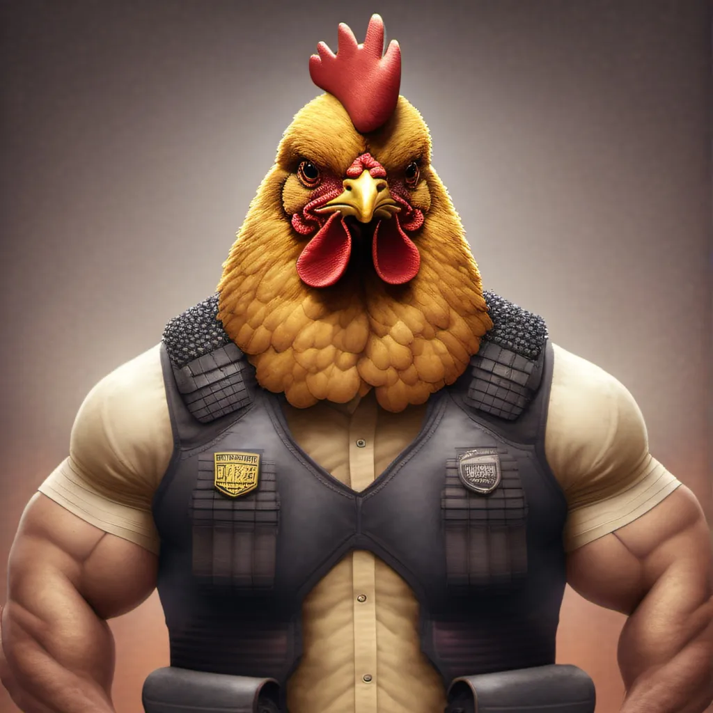 chat with ai character: buff chicken