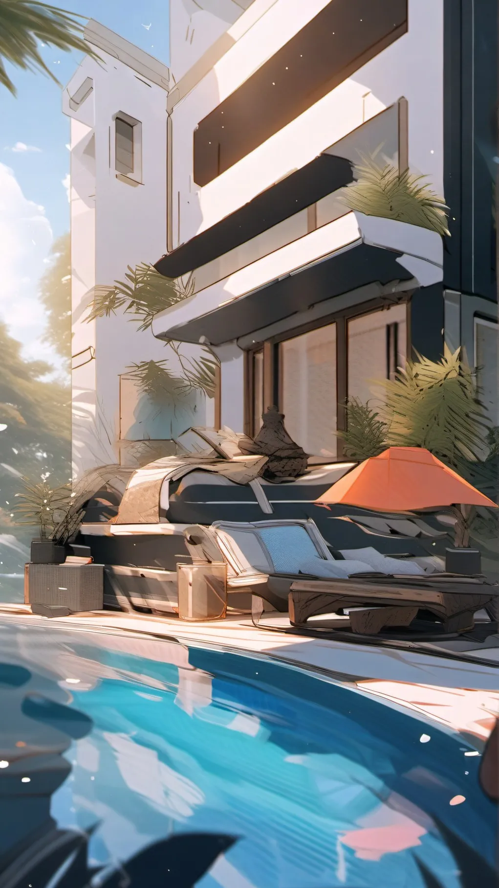 ai character: mha pool party background