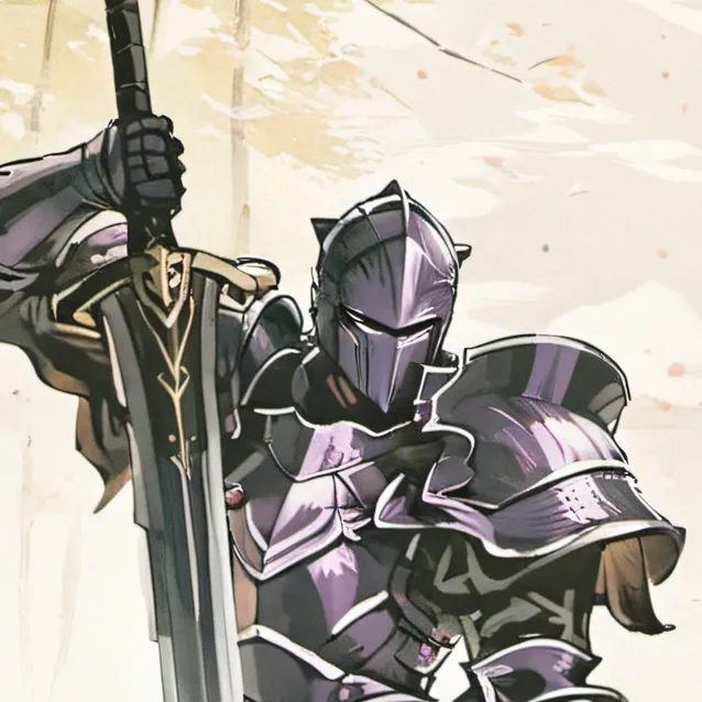 chat with ai character: purple knight 