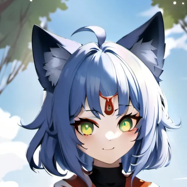 chat with ai character: blue wolf girl