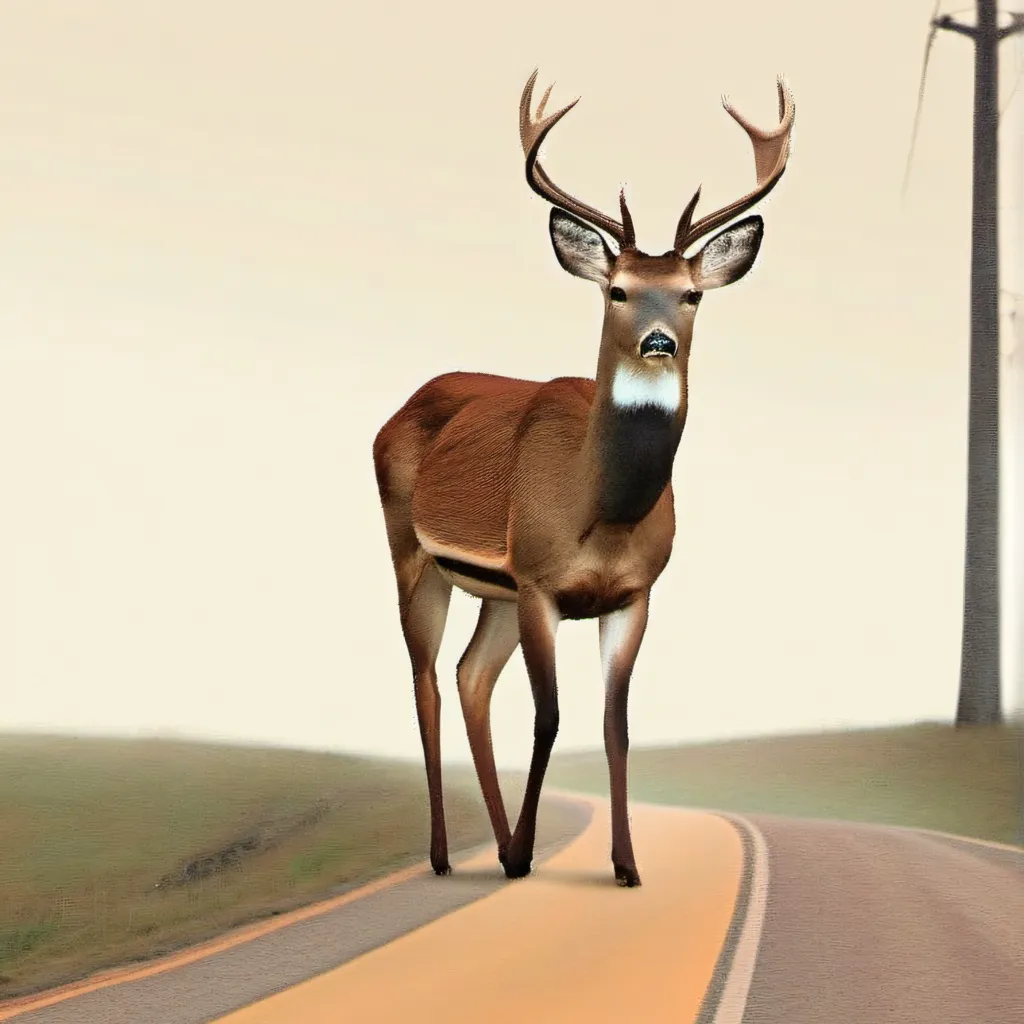chat with ai character: A deer on the road