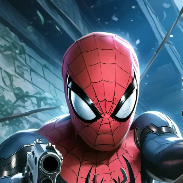 chat with ai character: spider gun man
