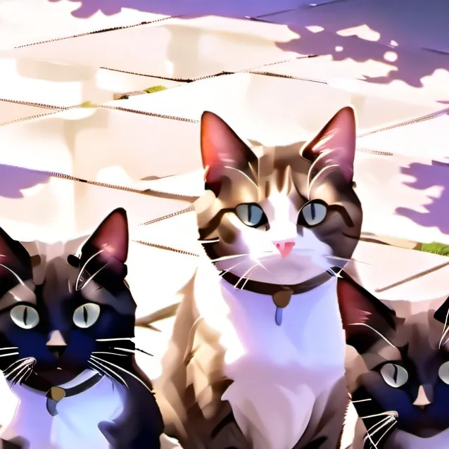 chat with ai character: My cats🤎🖤🤍