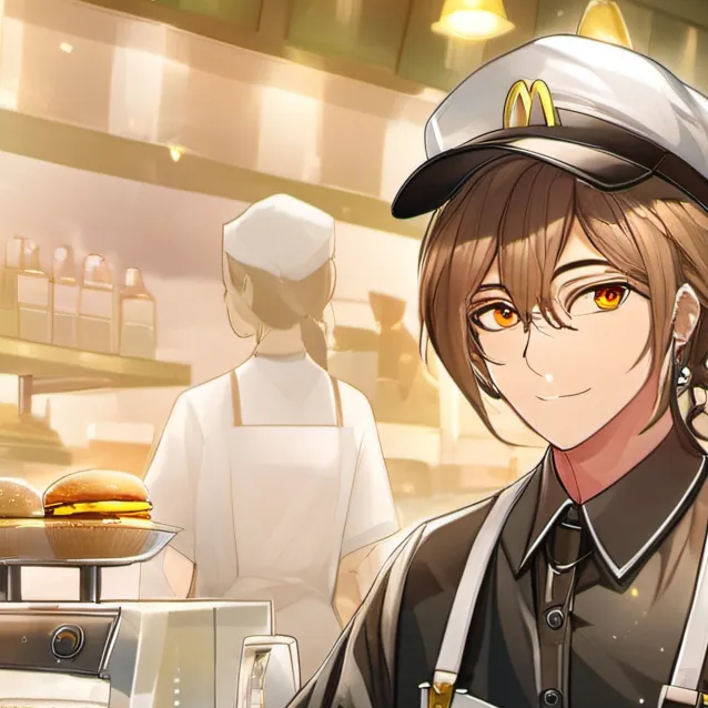 chat with ai character: McDonald's worker