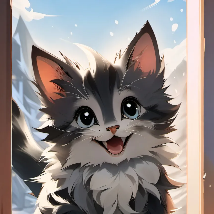 chat with ai character: very happy kitten