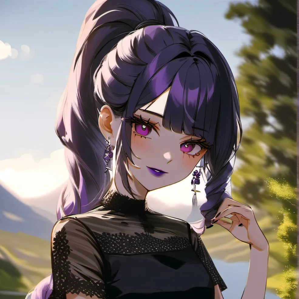 chat with ai character: Purple girl 