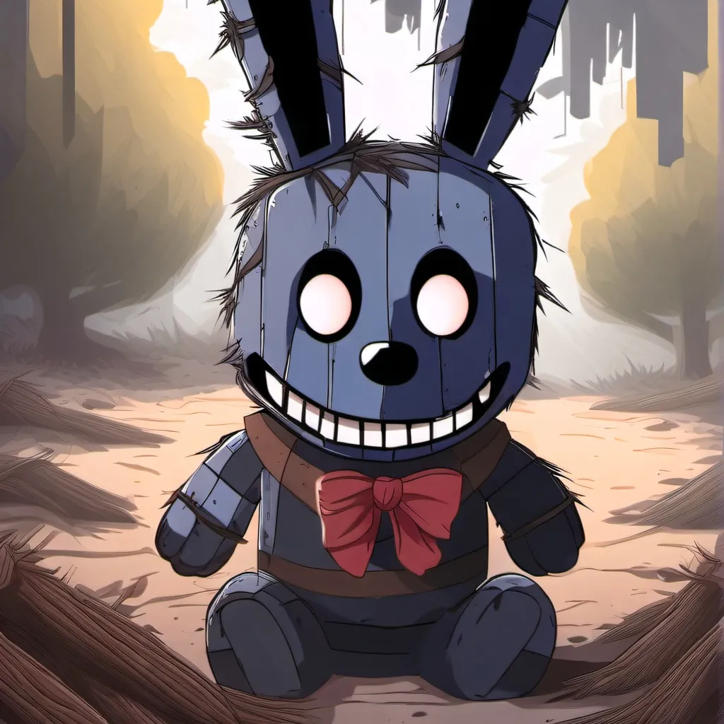 chat with ai character: messy bonnie plush