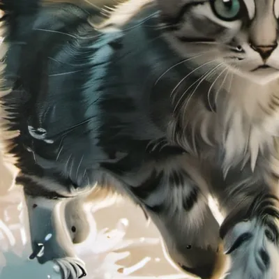 chat with ai character: Beautiful gray cat