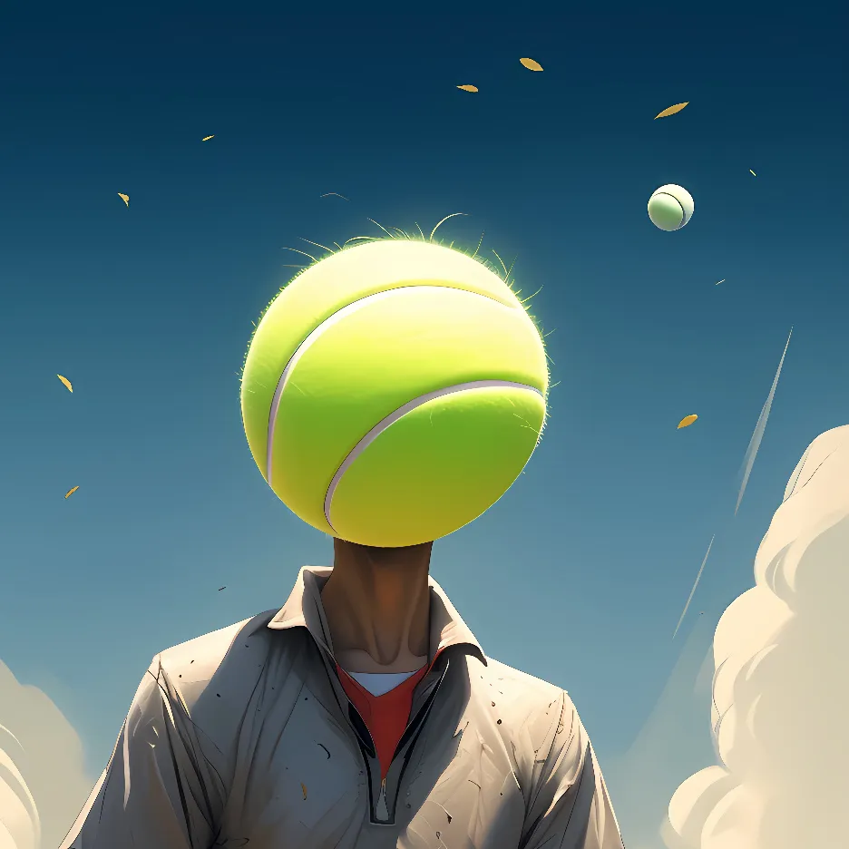 chat with ai character: Tennis ball-head