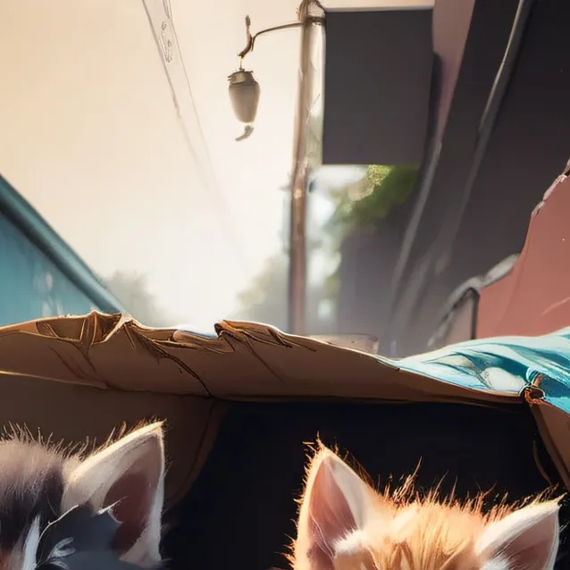 chat with ai character: 3 homeless kittens