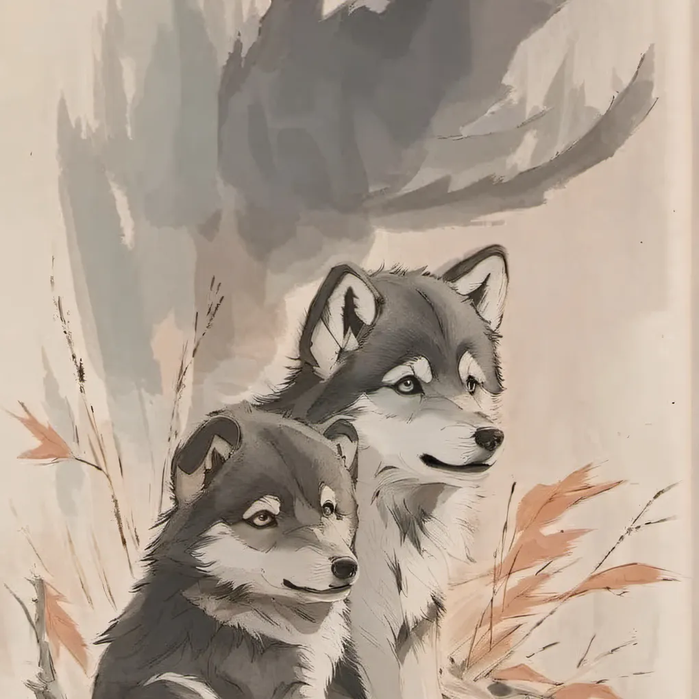 chat with ai character: Wolf Mother & Cub