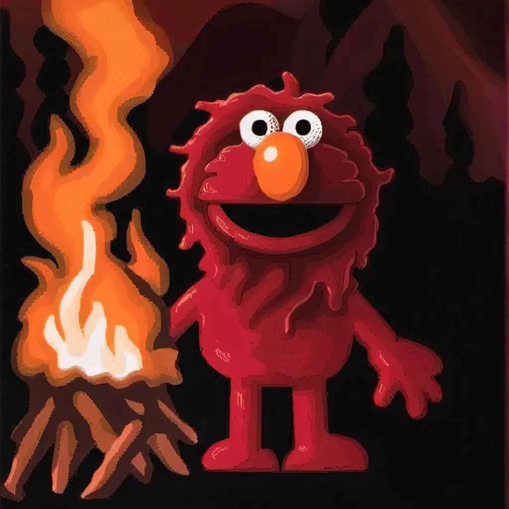 chat with ai character: Elmo on Fire