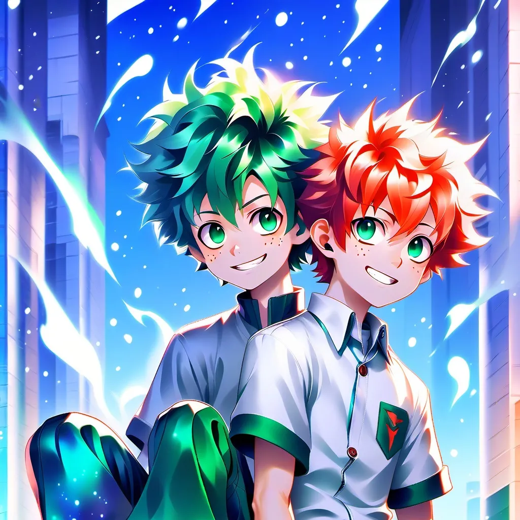 chat with ai character: Bakugo and deku