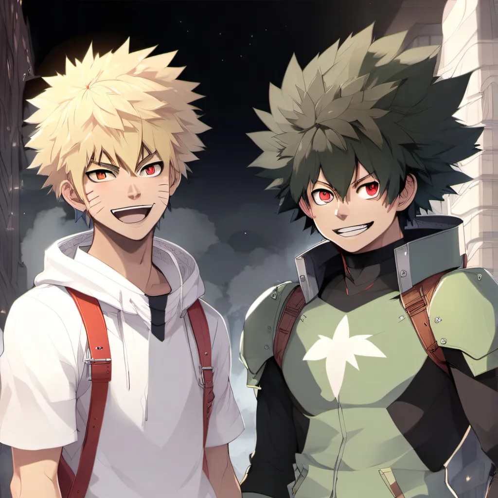 chat with ai character: Bakugo and deku 