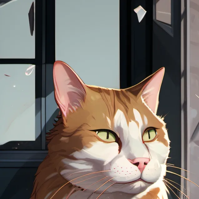 chat with ai character: monday broken cat