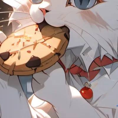 chat with ai character: Cat eating cookies