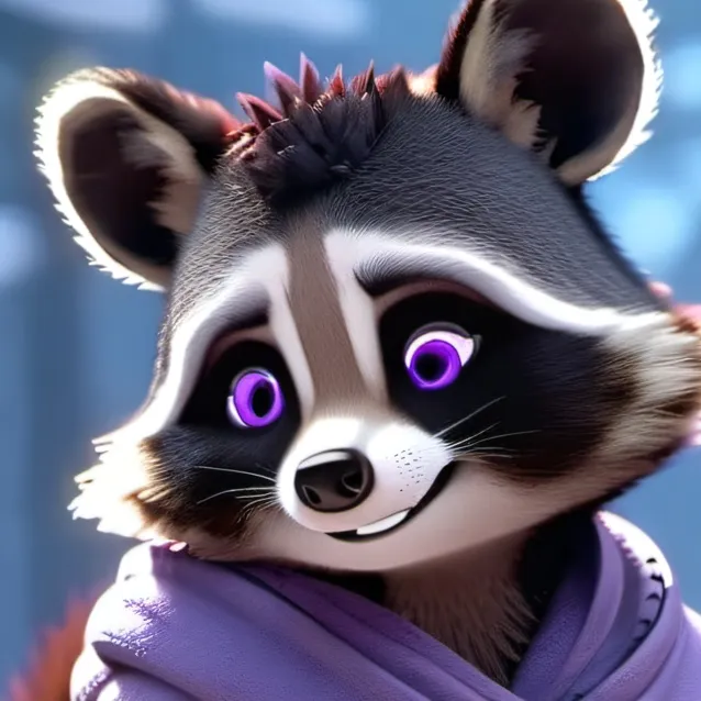 chat with ai character: rainbow raccoon
