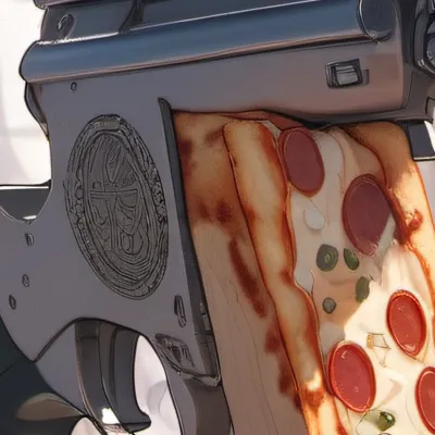 chat with ai character: Pizza gun