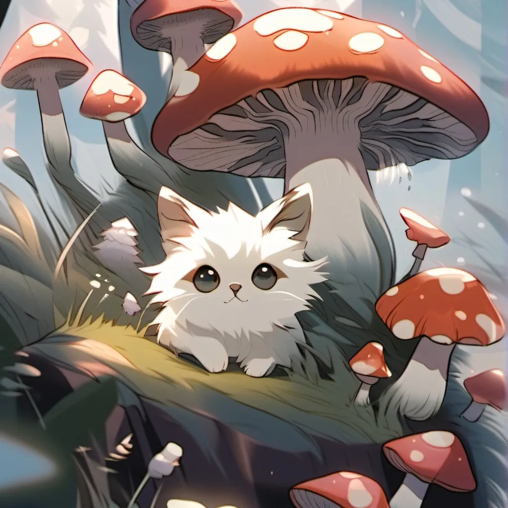 chat with ai character: mushroom kitty