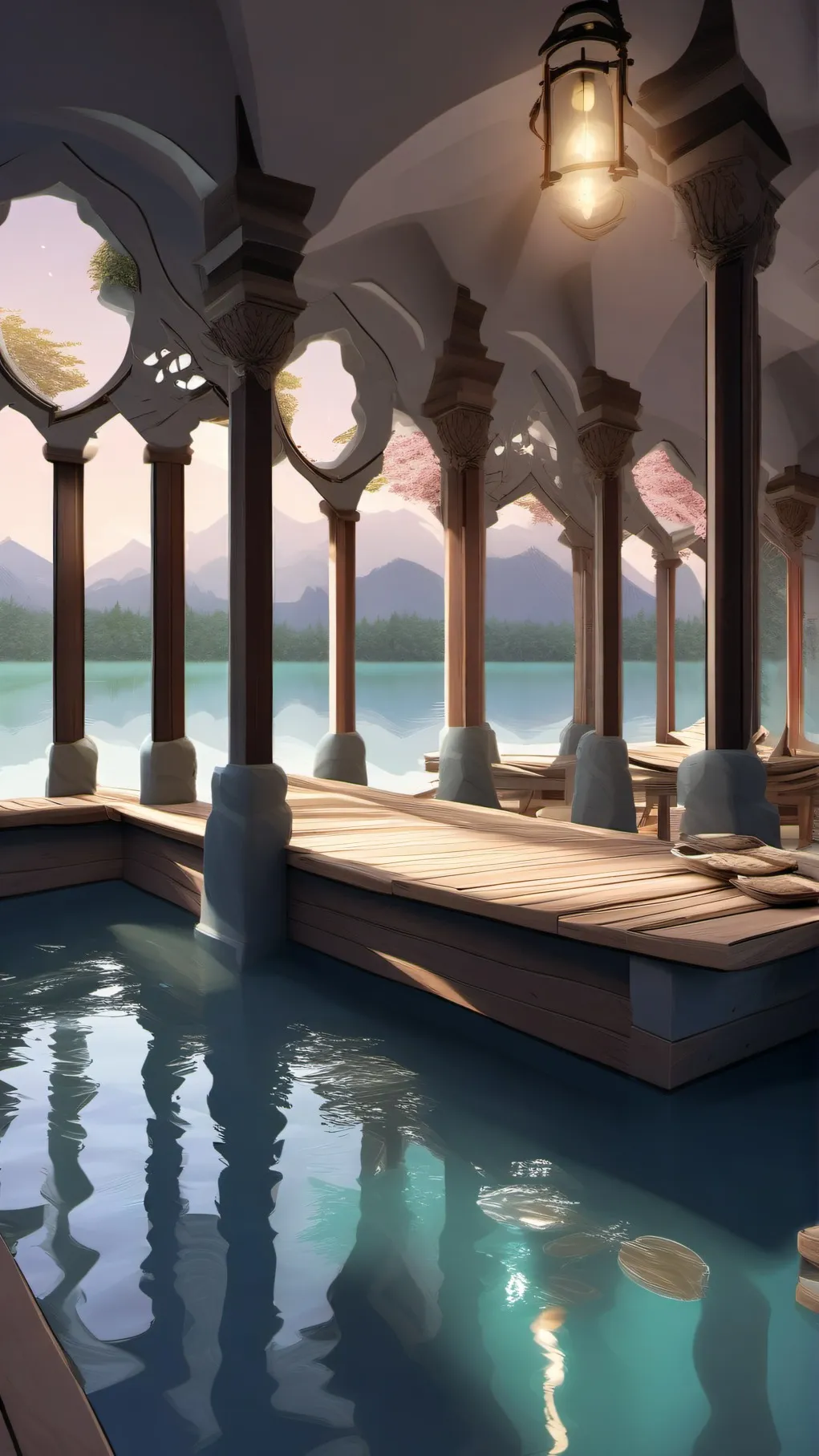 ai character: the magic lake background