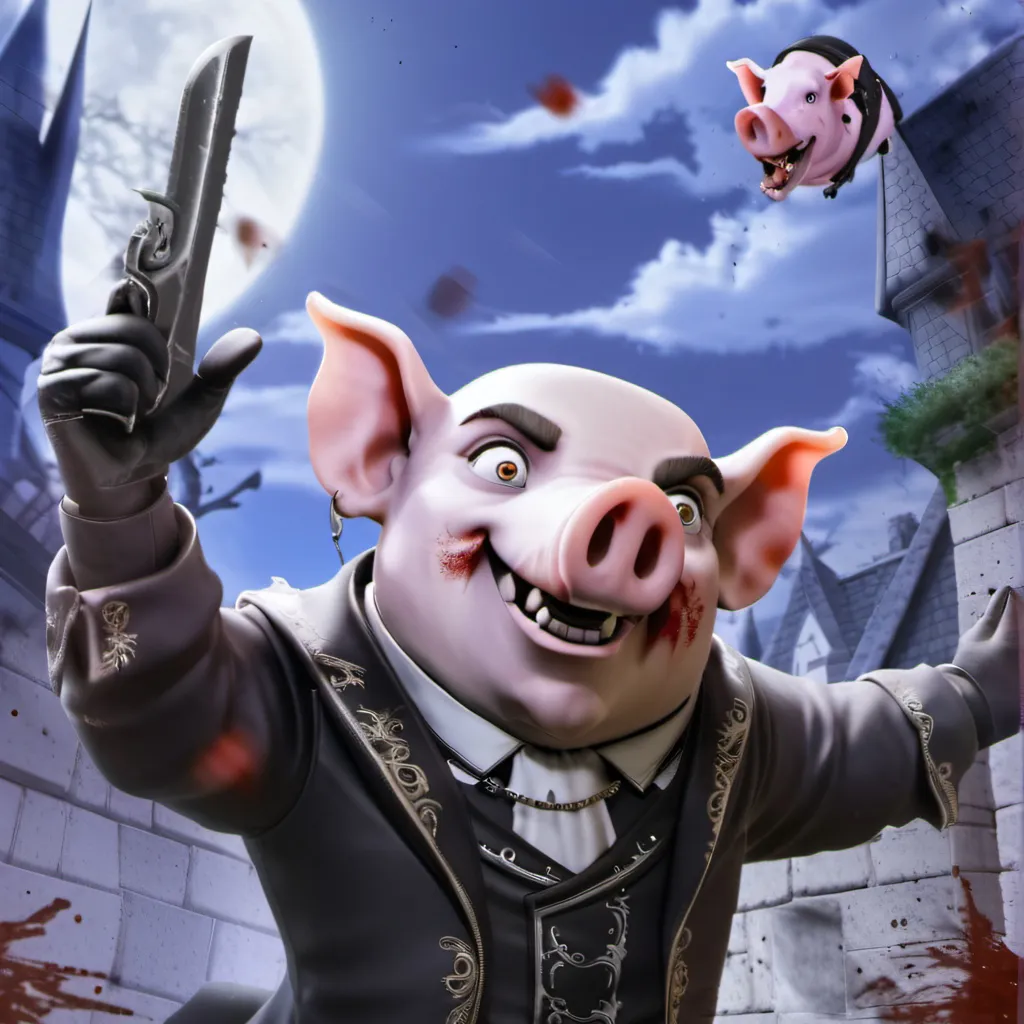 chat with ai character: Horror picky pig