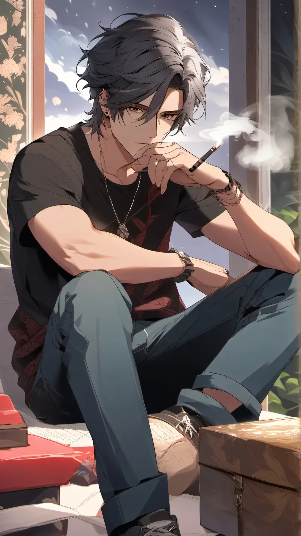 ai character: ♡Liam brown♡ background