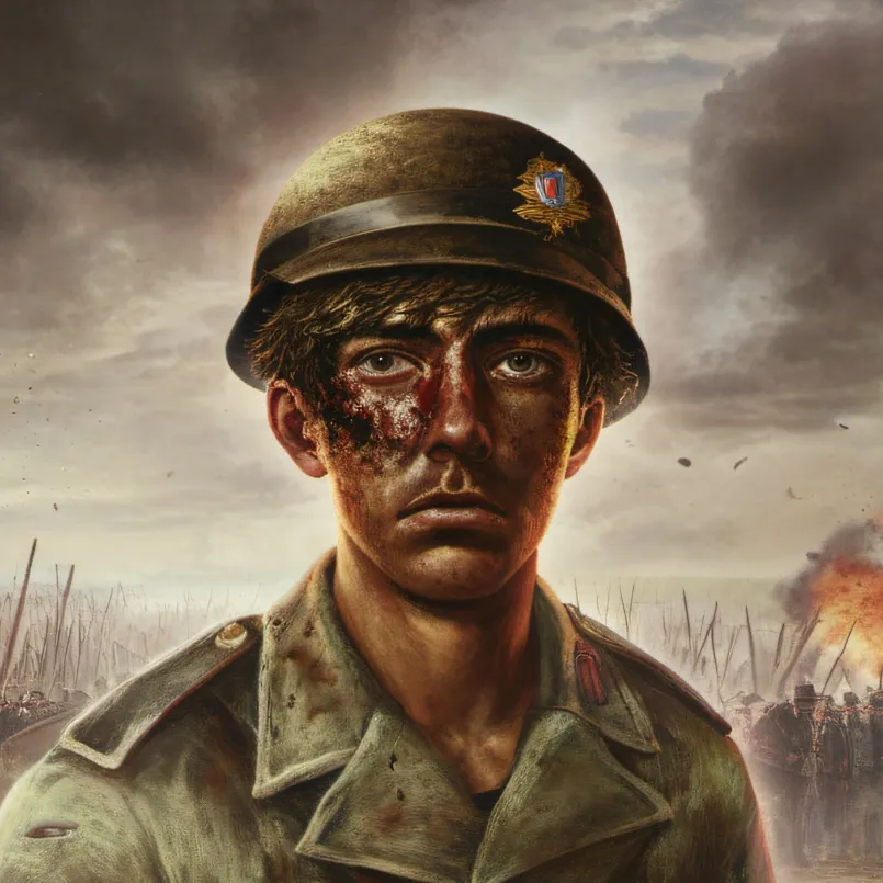 chat with ai character: Guy in war