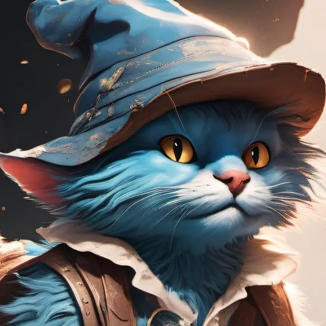 chat with ai character: Smurf cat.