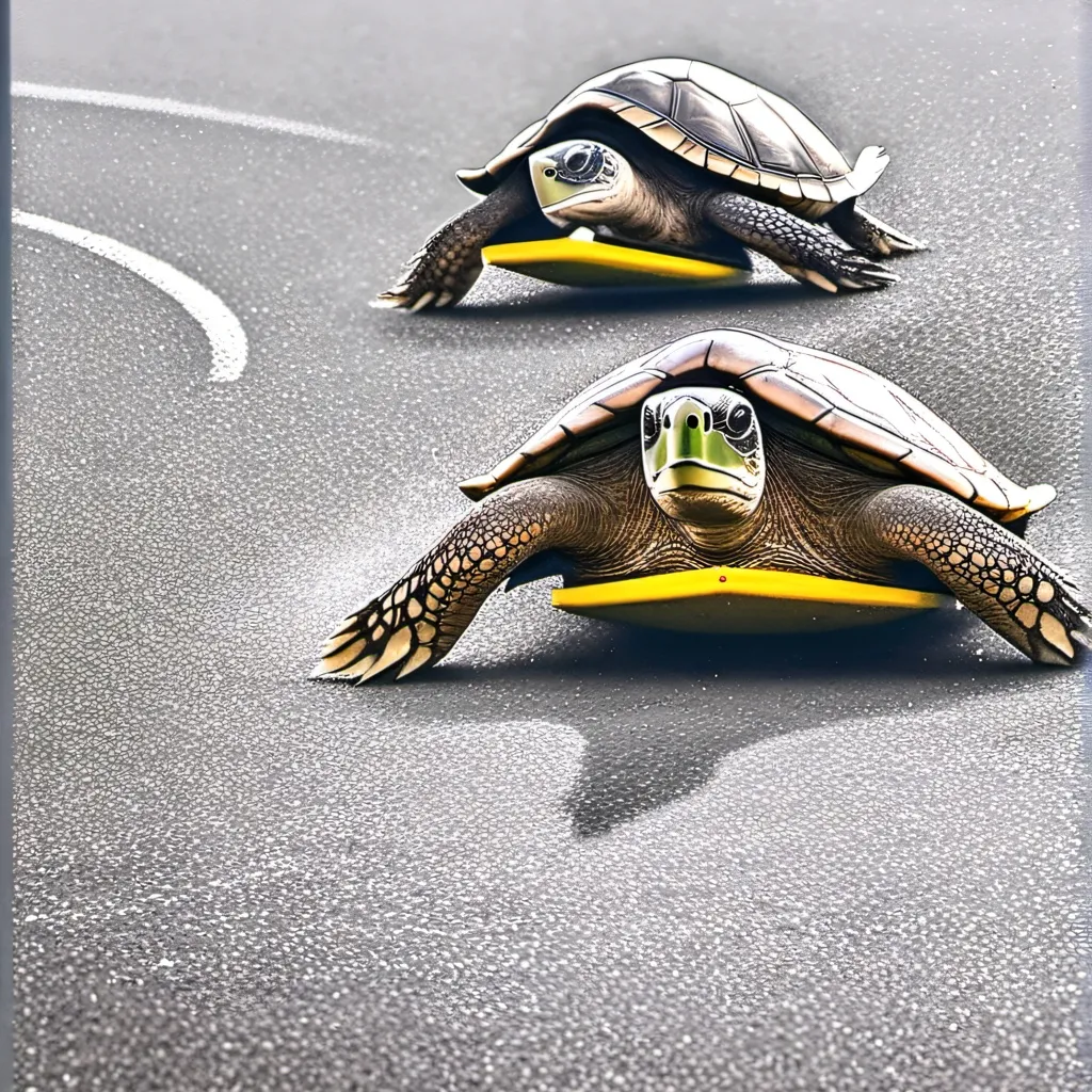 chat with ai character: THE TURTLE RACES