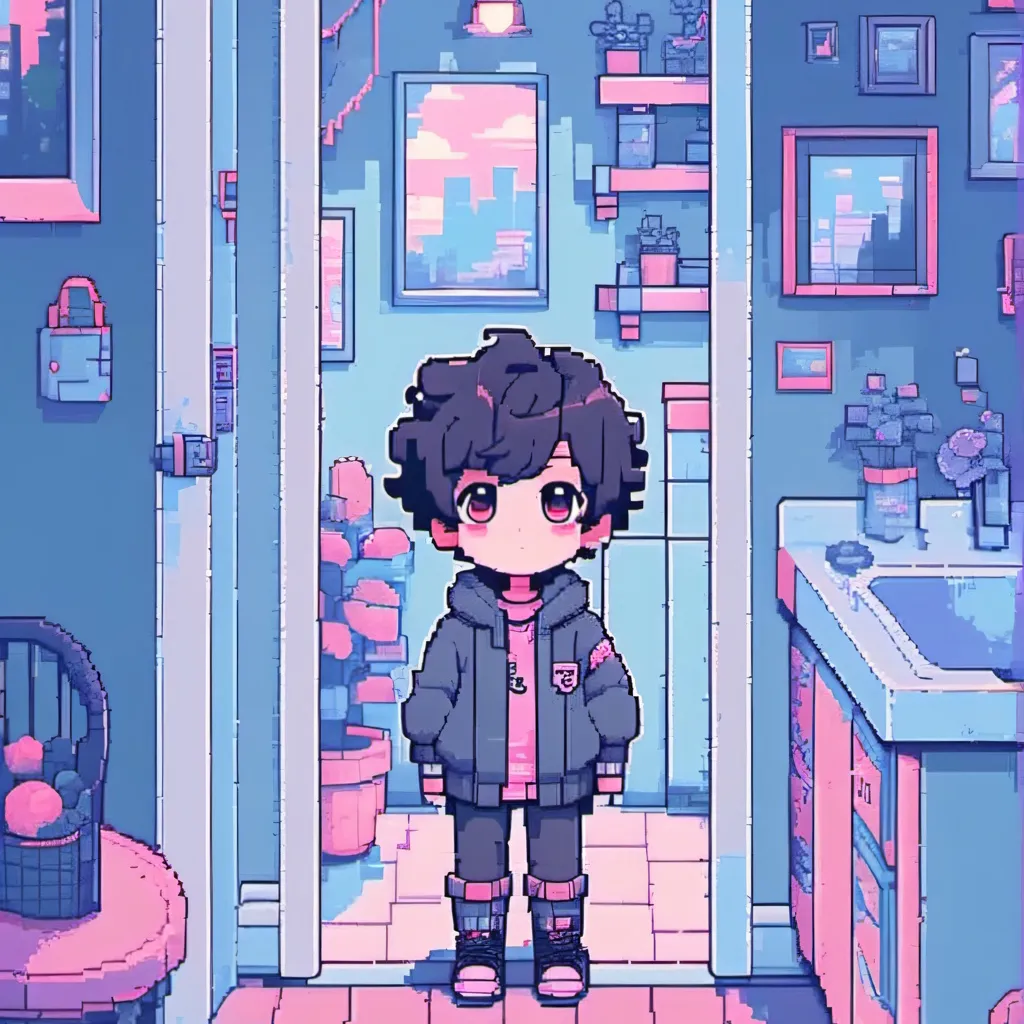 chat with ai character: Pixel son